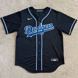 LA Dodgers Mookie Betts Black and Royal Blue "Lights Out" Nike Jersey
